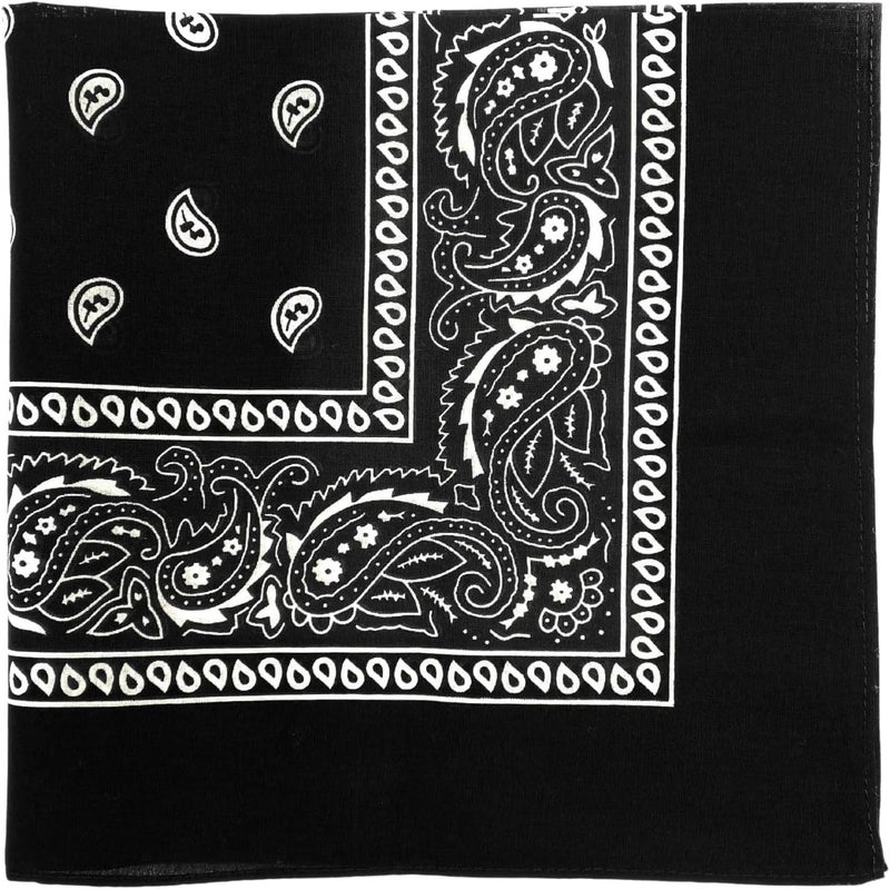 MD Style 100% Cotton Bandana for Men & Women 22" x 22" Paisley Pattern Handkerchief Headband Scarf - Image 1